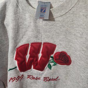 1999 Wisconsin Rose Bowl Crewneck Sweater VTG Logo 7 Size M